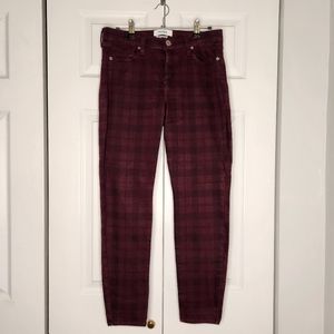 Pistola, Skinny Jean, Plaid Pattern, Maroon